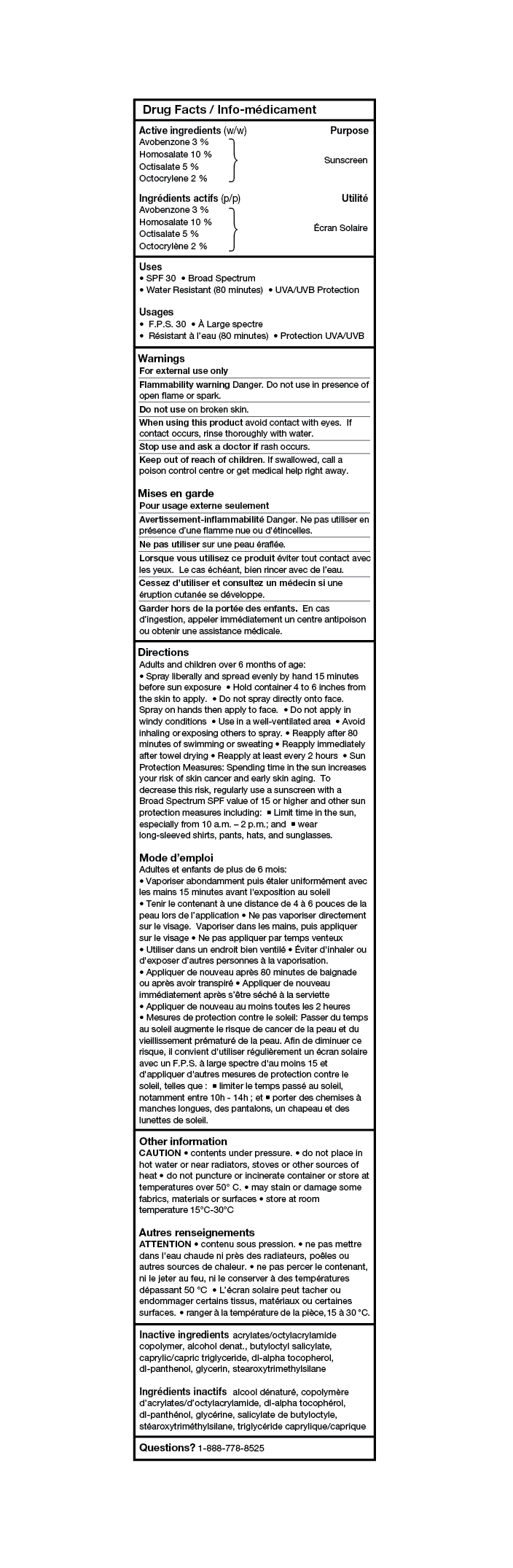 Drug Facts Table